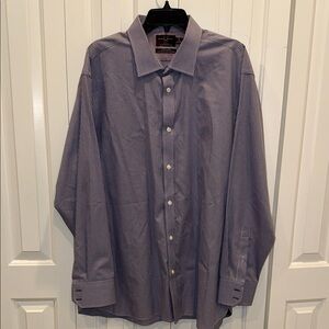 Black Brown 1826 Men's Blue Micro-Check Dress Shirt